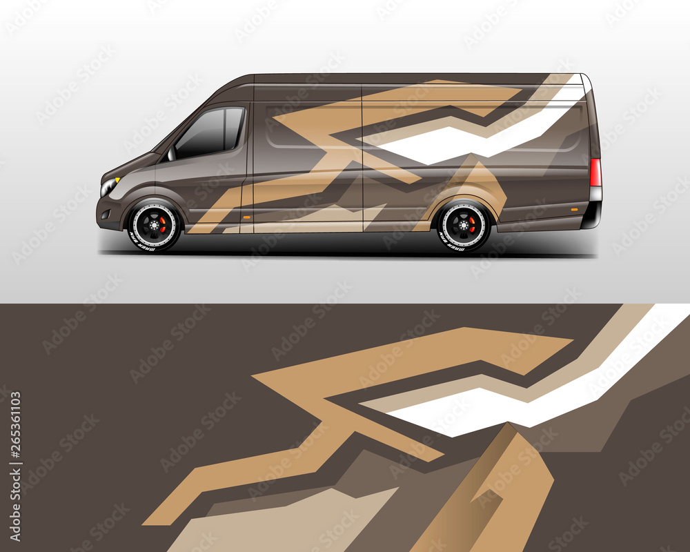 Van wrap design. Wrap, sticker and decal design for company. Vector format