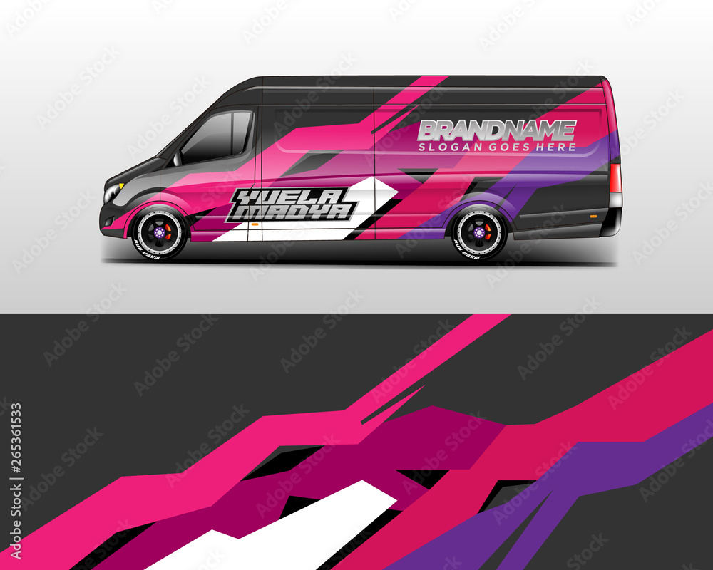 Van wrap design. Wrap, sticker and decal design for company. Vector format