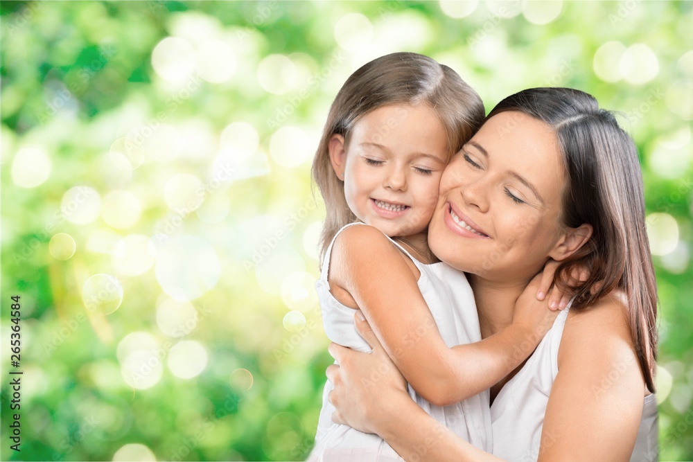 Happy Mother and daughter hugging