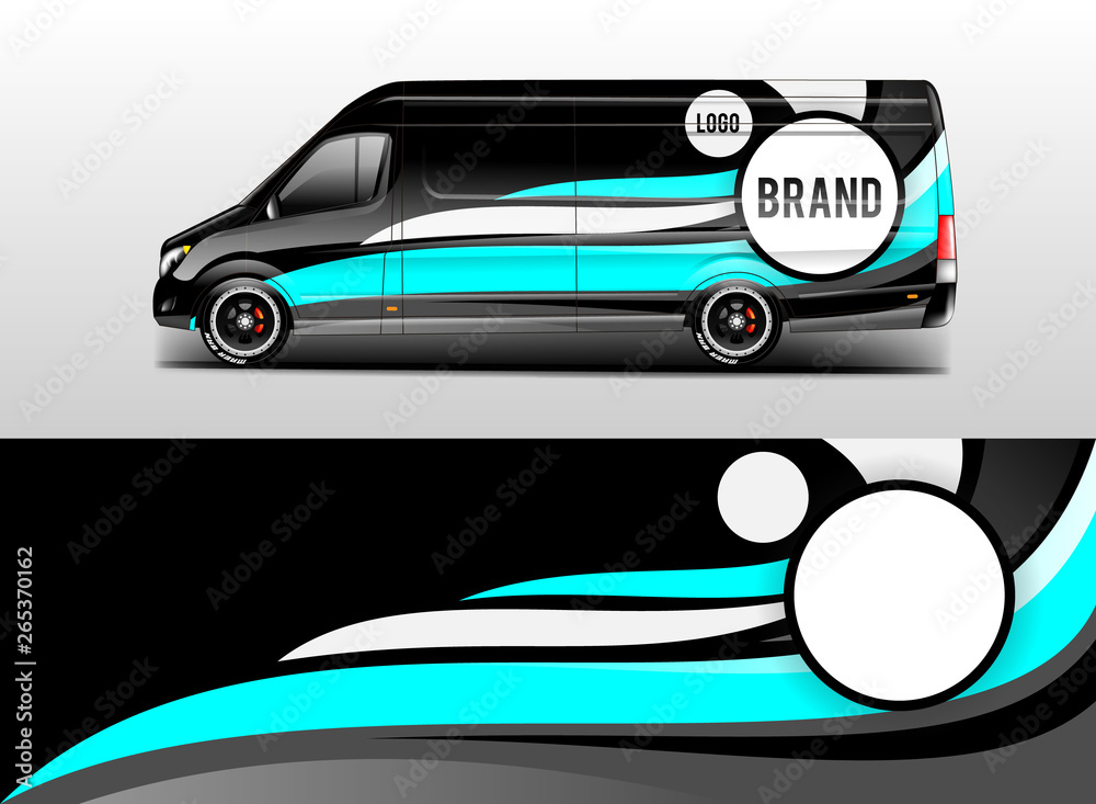 Van wrap design. Wrap, sticker and decal design for company. Vector format