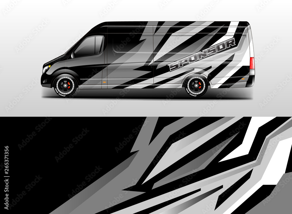 Van wrap design. Wrap, sticker and decal design for company. Vector format