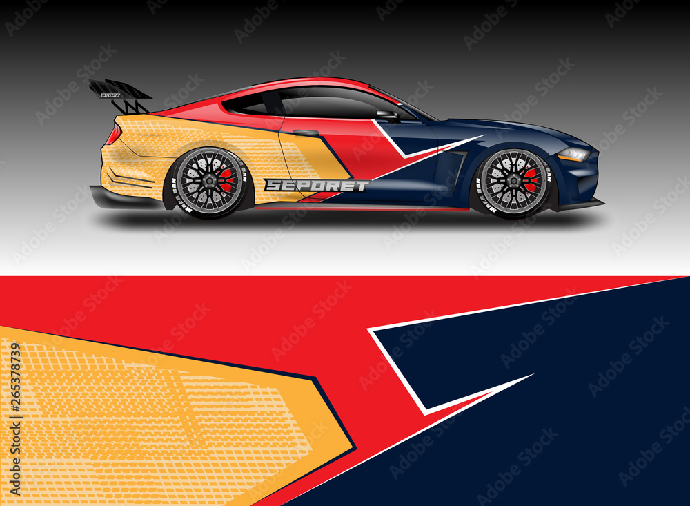 Car wrap designs vector . File ready to print and editable . Eps 10