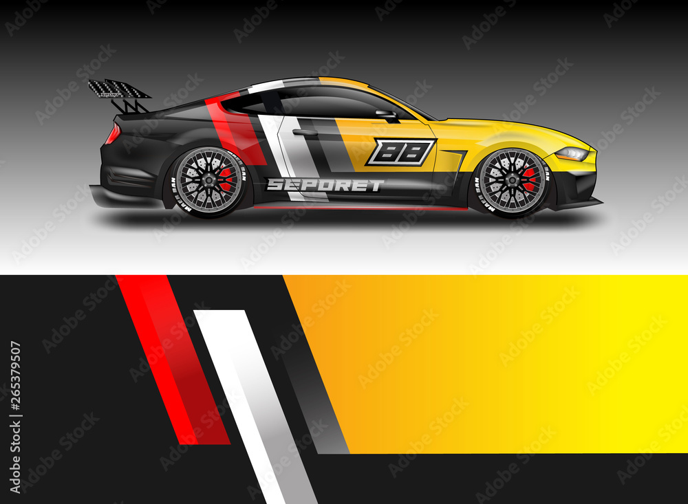 Car wrap designs vector . File ready to print and editable . Eps 10