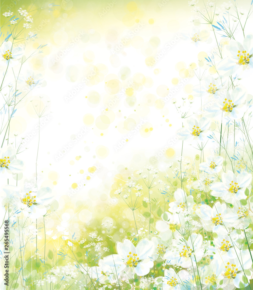 Vector floral background. Spring background.