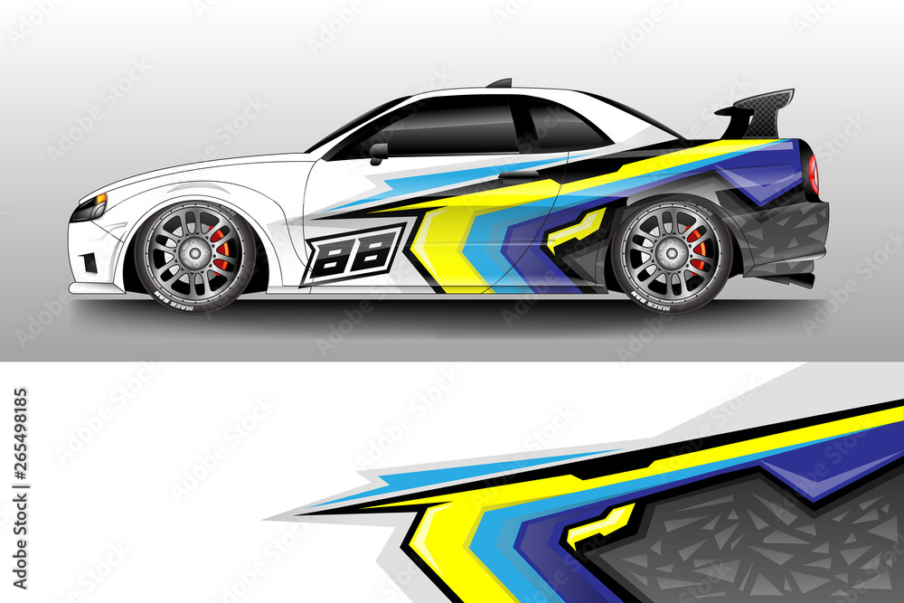 Car wrap design abstract strip and background for Car wrap and vinyl sticker