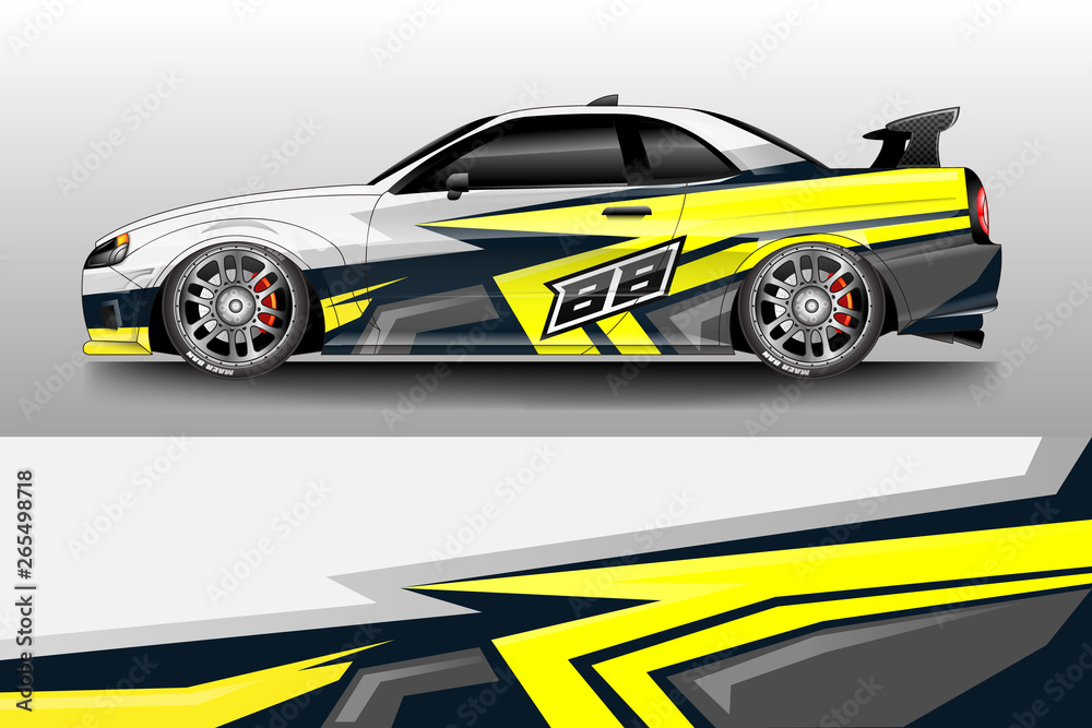 Car wrap design abstract strip and background for Car wrap and vinyl sticker