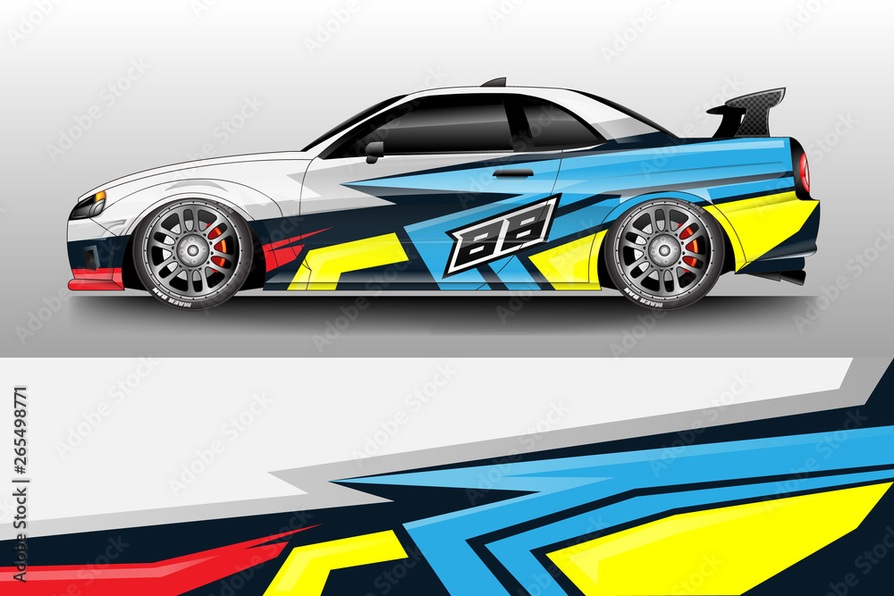 Car wrap design abstract strip and background for Car wrap and vinyl sticker