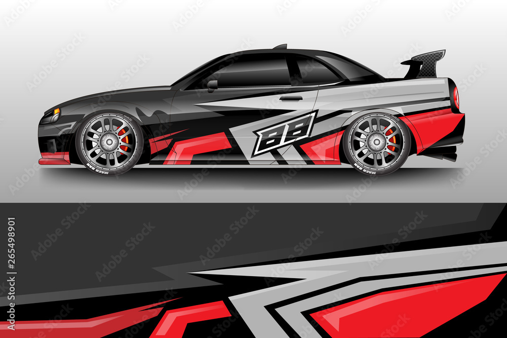 Car wrap design abstract strip and background for Car wrap and vinyl sticker