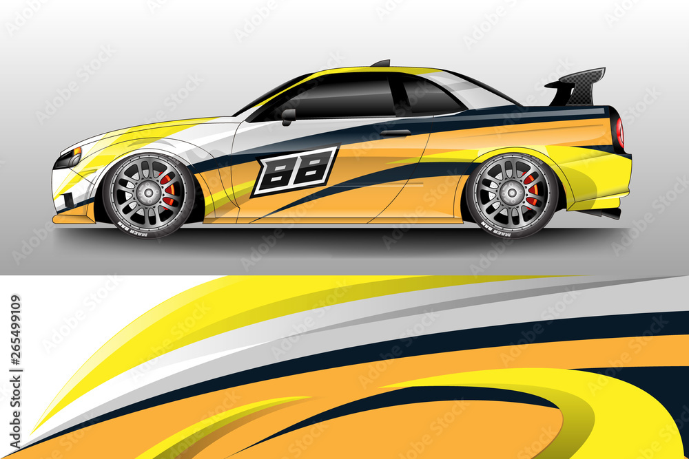 Car wrap design abstract strip and background for Car wrap and vinyl sticker