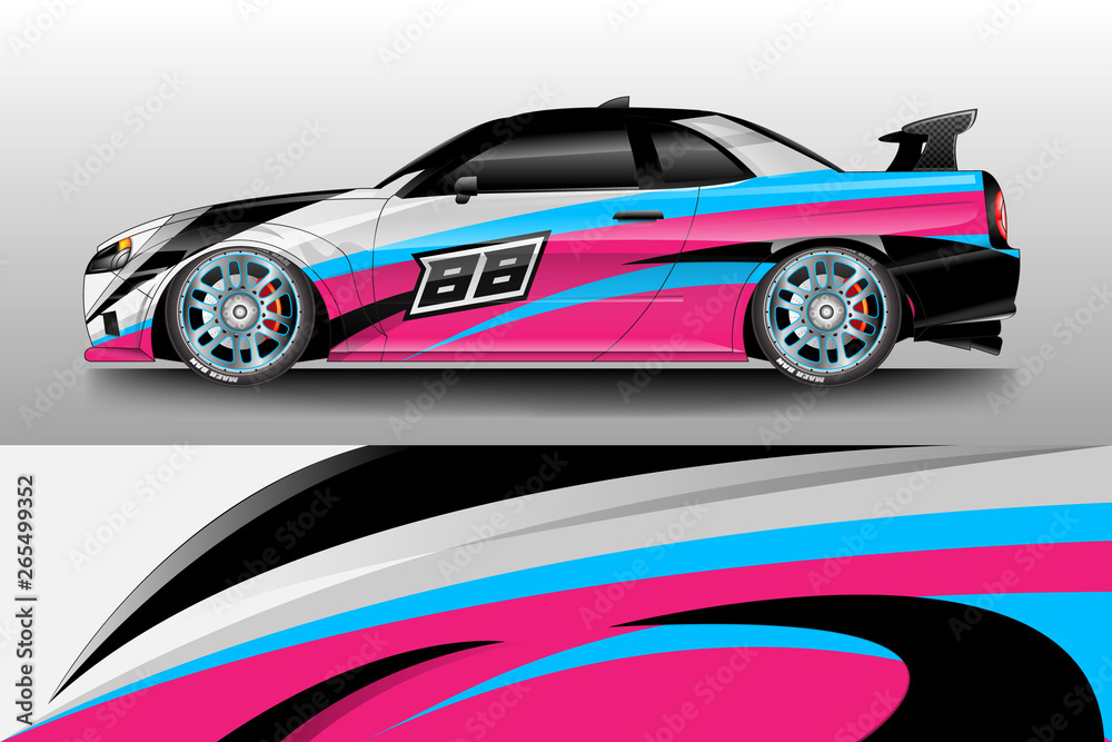 Car wrap design abstract strip and background for Car wrap and vinyl sticker