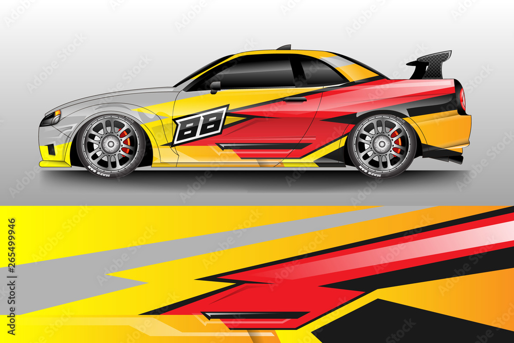 Car wrap design abstract strip and background for Car wrap and vinyl sticker