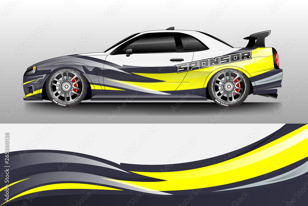 Car wrap design abstract strip and background for Car wrap and vinyl sticker