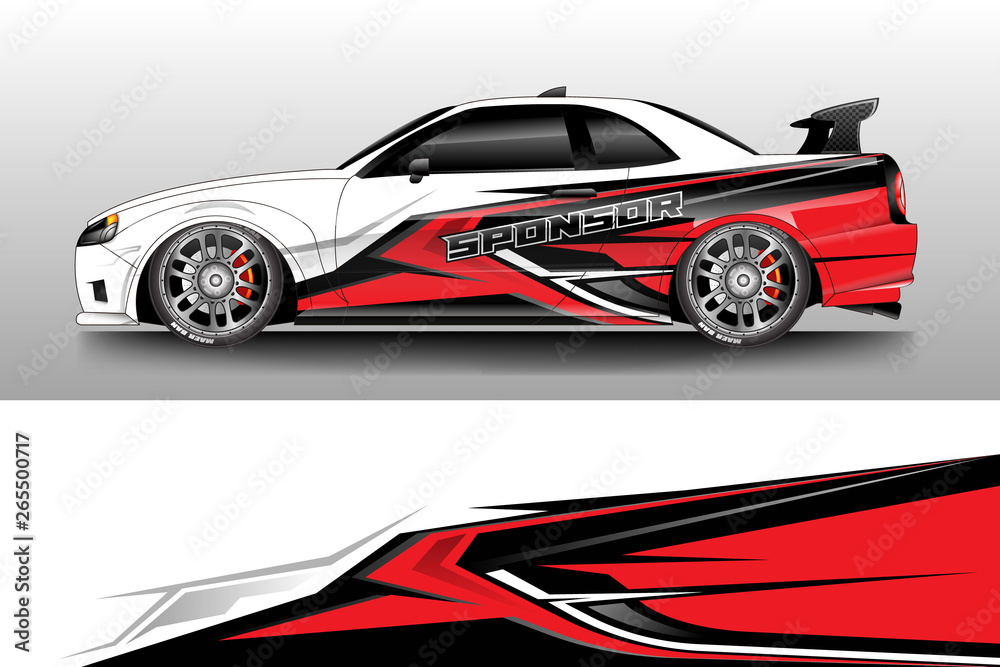 Car wrap design abstract strip and background for Car wrap and vinyl sticker