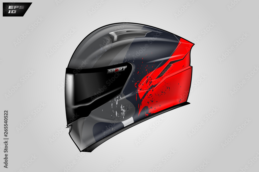 Helmet wrap motorcycle design vector . Eps 10