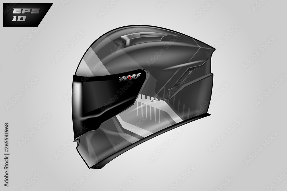 Helmet wrap motorcycle design vector . Eps 10