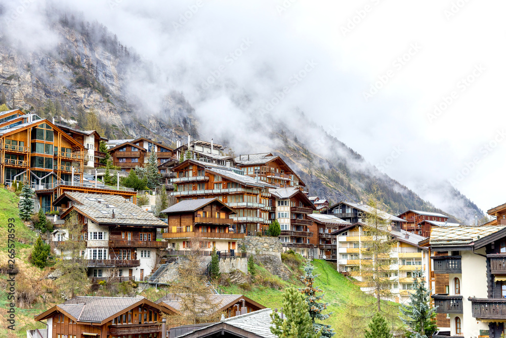 Amazing touristic alpine village in Switzerland, Europe