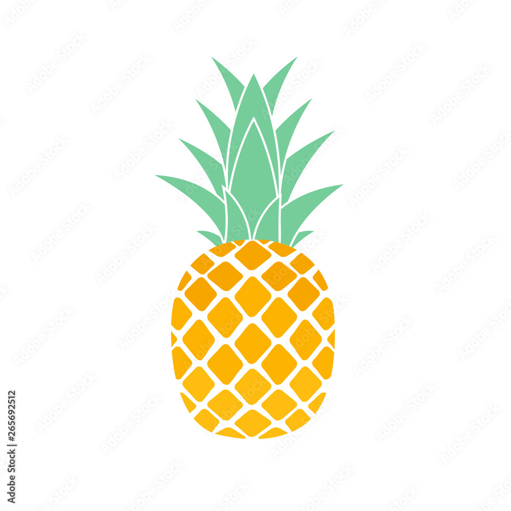 Tropic fruit Pineapple icon symbol design. Vector Illustration