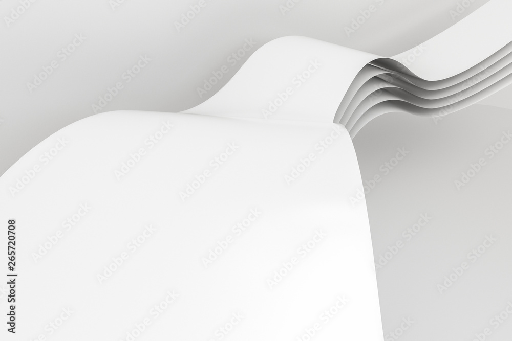 3d rendering, curve surface and light background