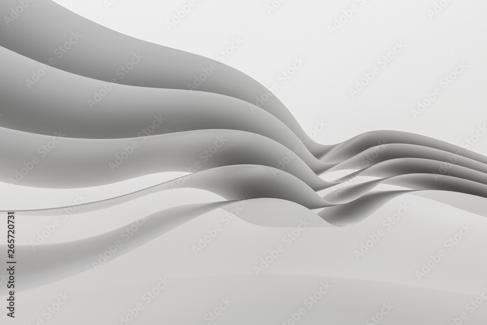 3d rendering, curve surface and light background