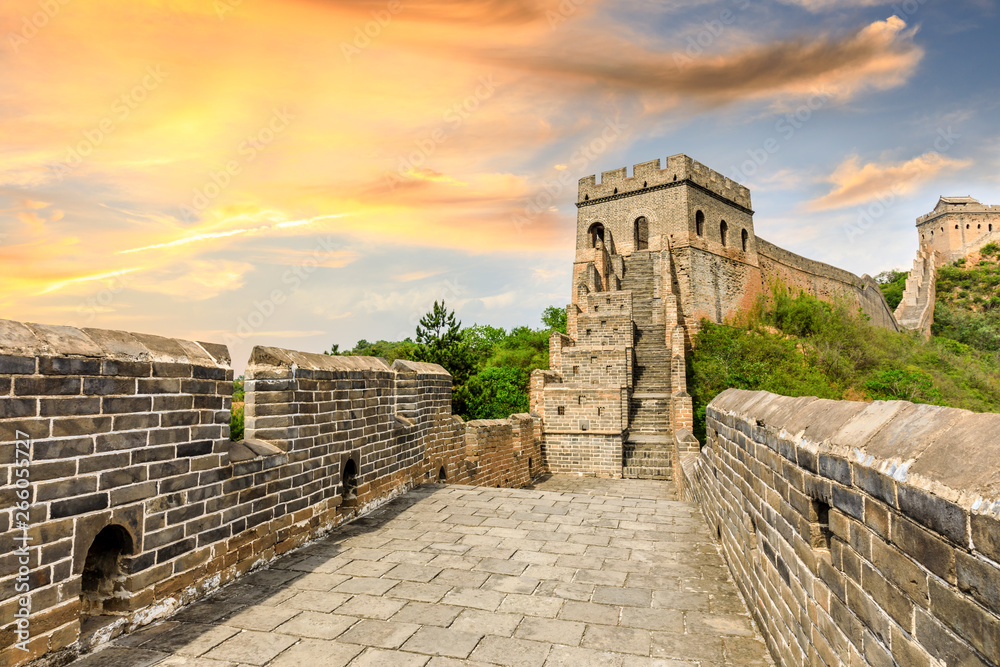 The Great Wall of China at sunset