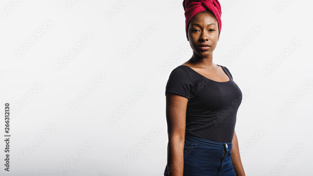 Portrait of an african woman in a headwrap