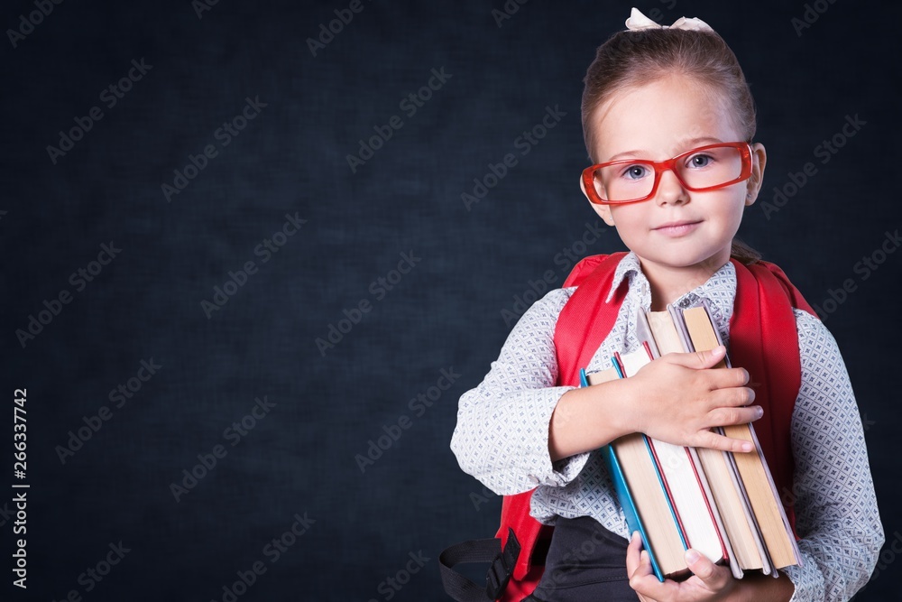 Child with book.