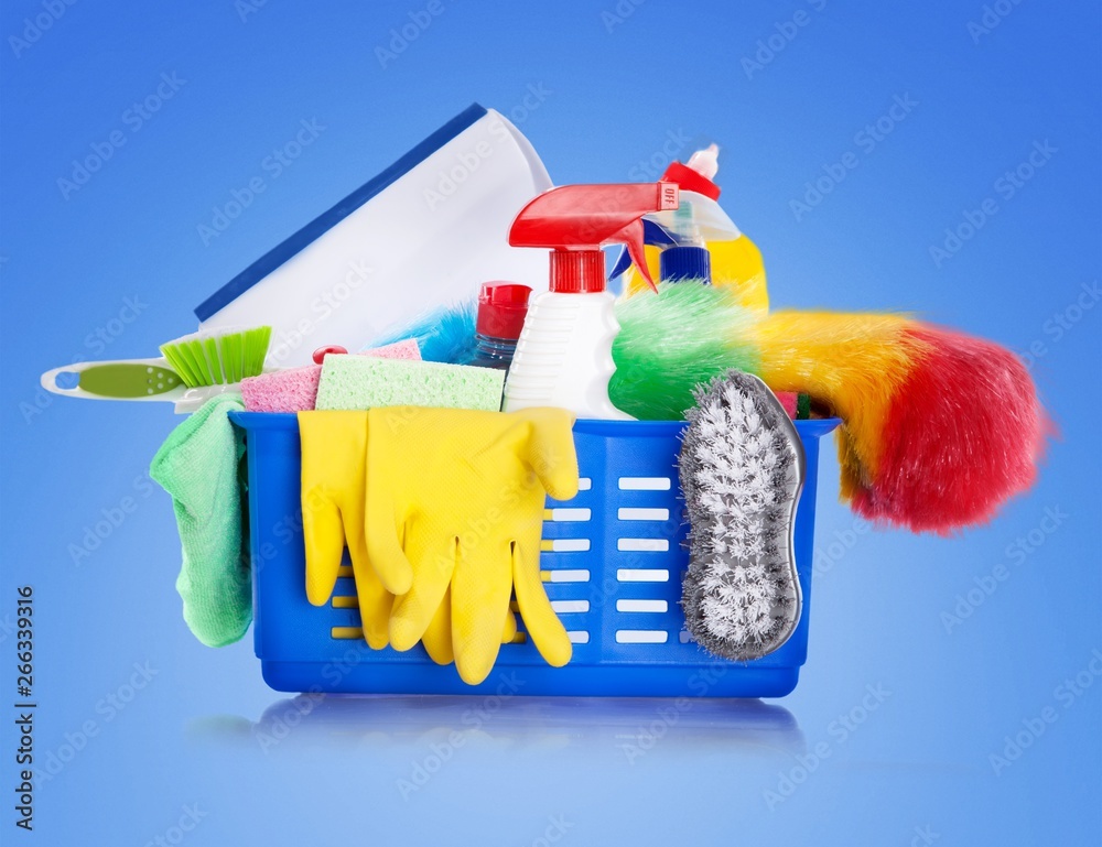 House Cleaning Equipment and Supplies in Bucket