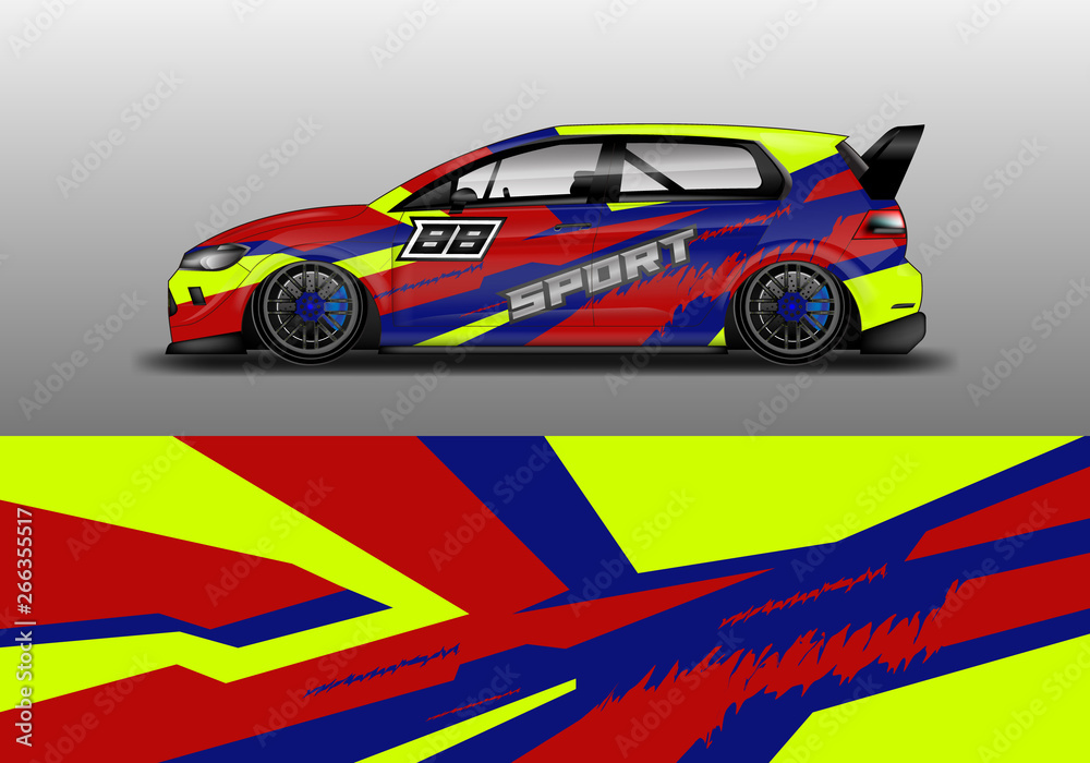 Car wrap design abstract strip and background for Car wrap and vinyl sticker 