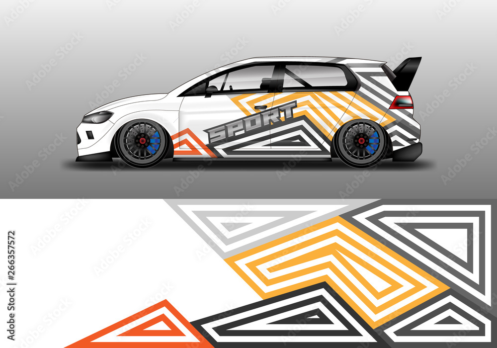 Car wrap design abstract strip and background for Car wrap and vinyl sticker 