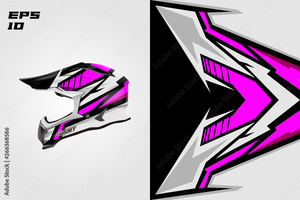 Helmet wrap motorcycle design vector . Eps 10 