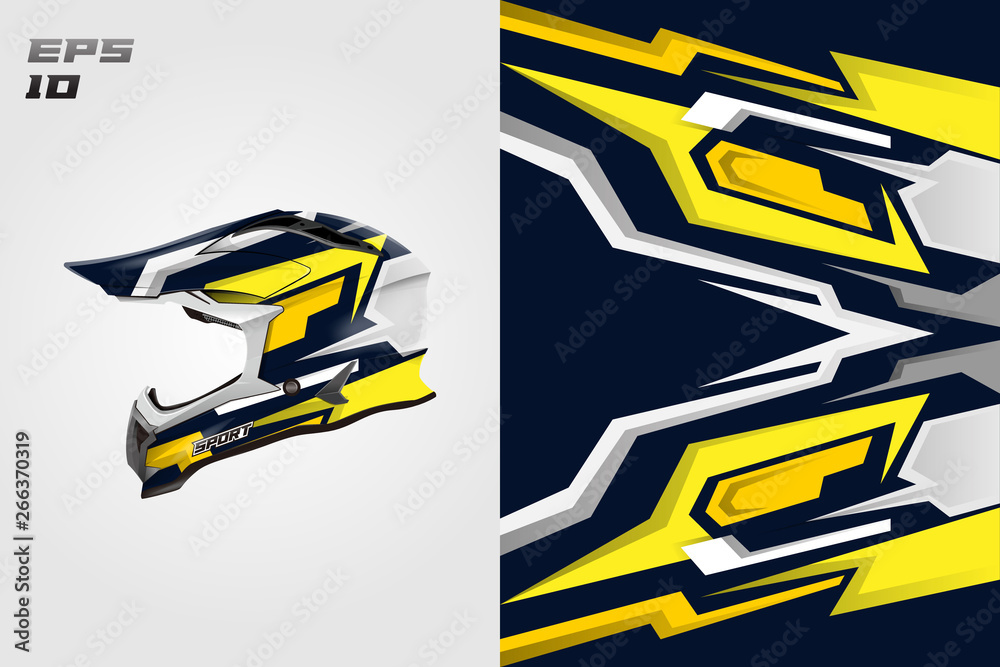 Helmet wrap motorcycle design vector . Eps 10 