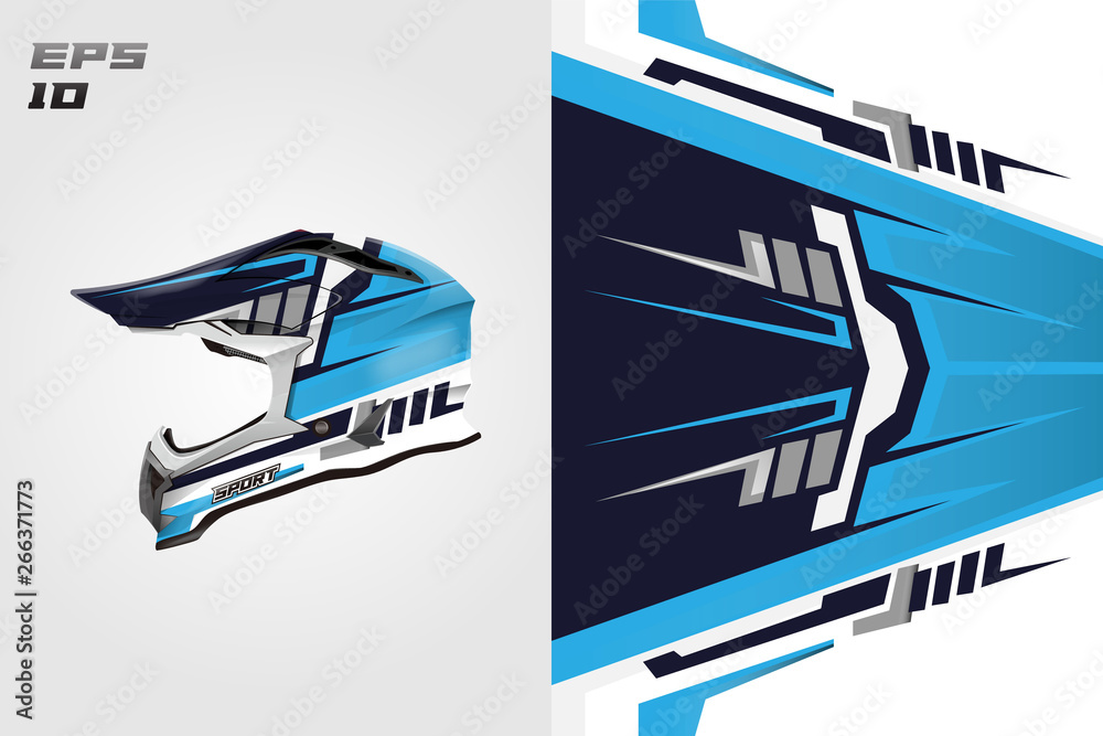 Helmet wrap motorcycle design vector . Eps 10 