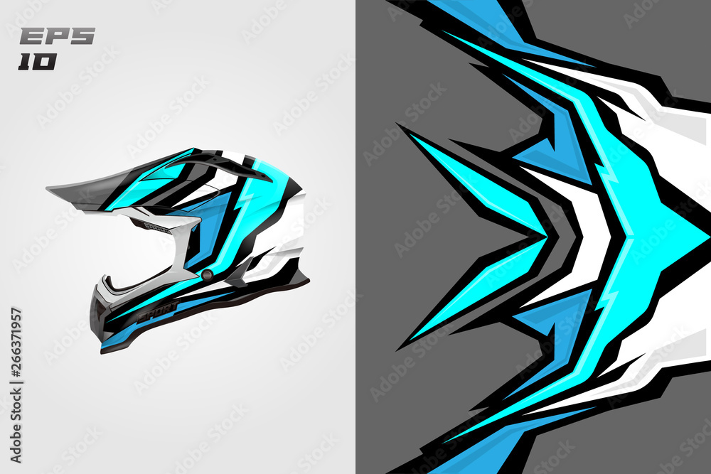 Helmet wrap motorcycle design vector . Eps 10 