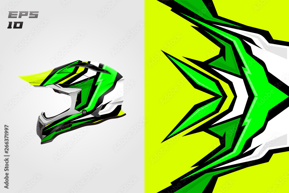 Helmet wrap motorcycle design vector . Eps 10 