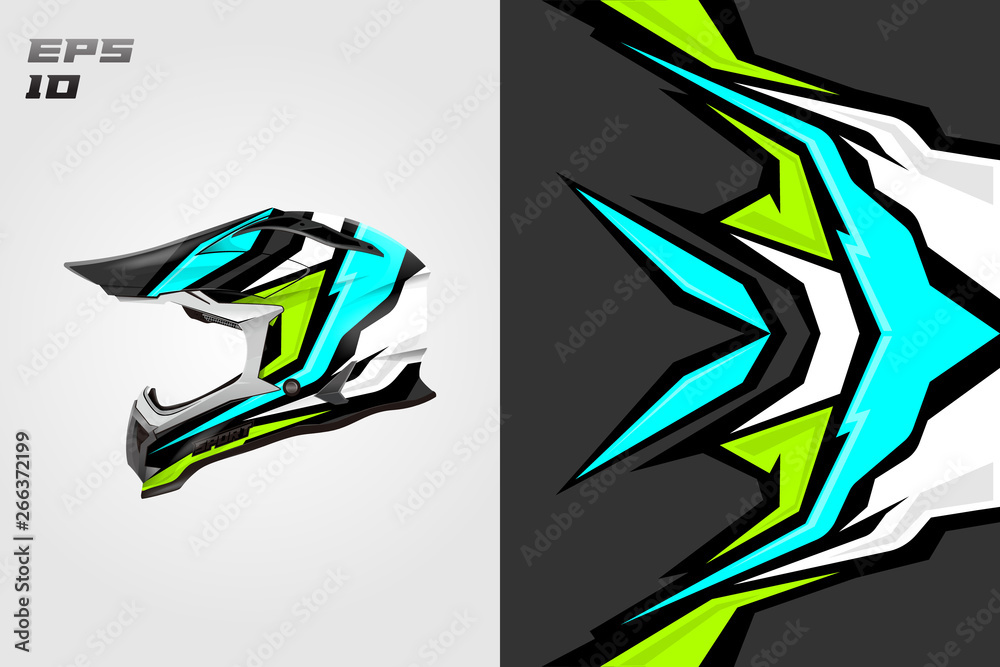 Helmet wrap motorcycle design vector . Eps 10 