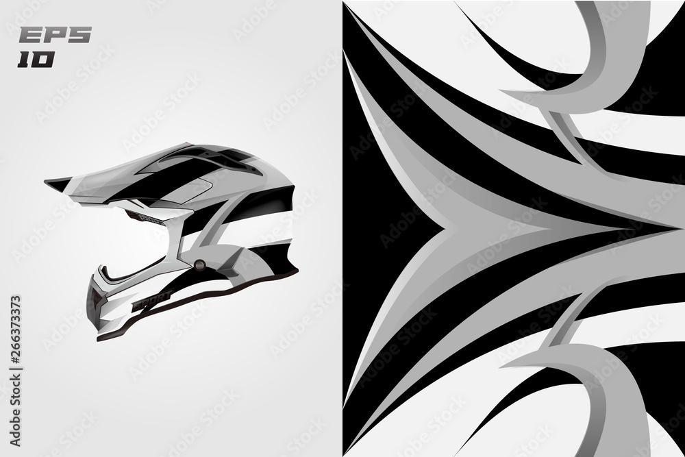 Helmet wrap vector motor design, livery background Eps 10