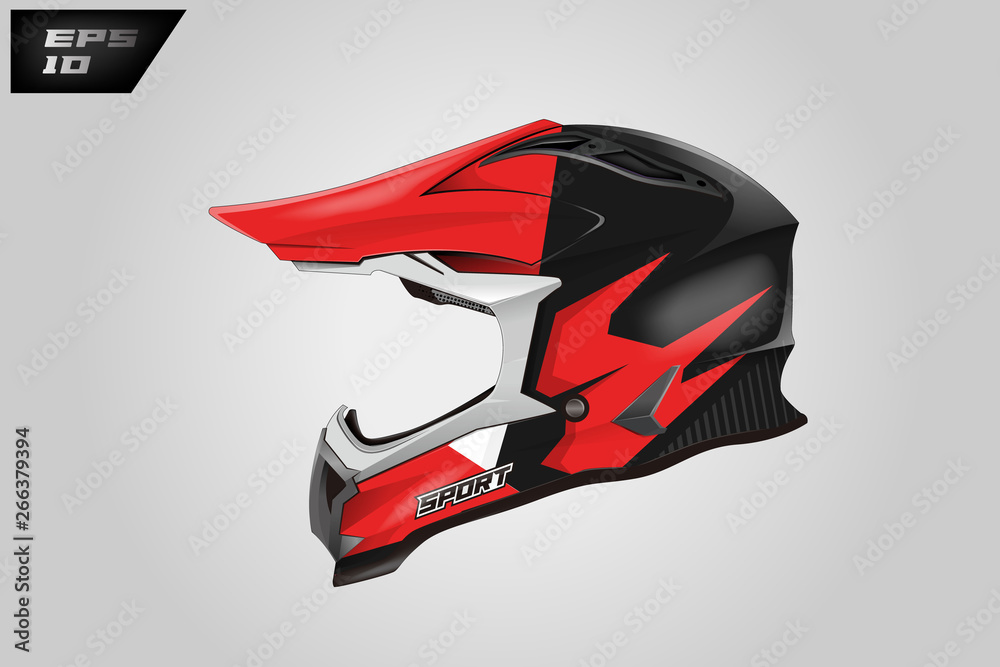 Helmet wrap motorcycle design vector . Eps 10