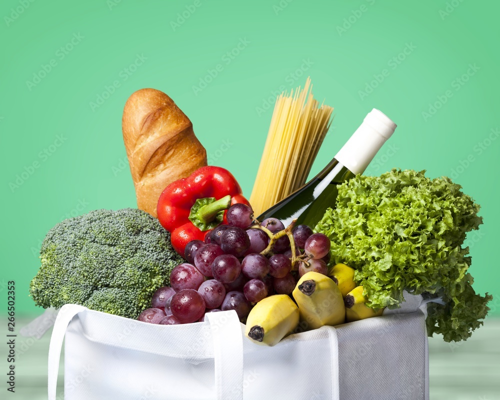 Full shopping  bag, isolated over  background