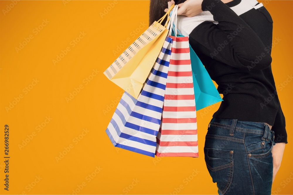 Young woman with shopping bags