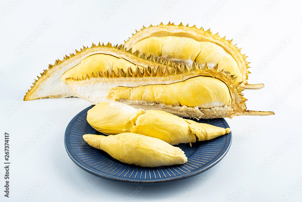 Delicious fruit durian on white background