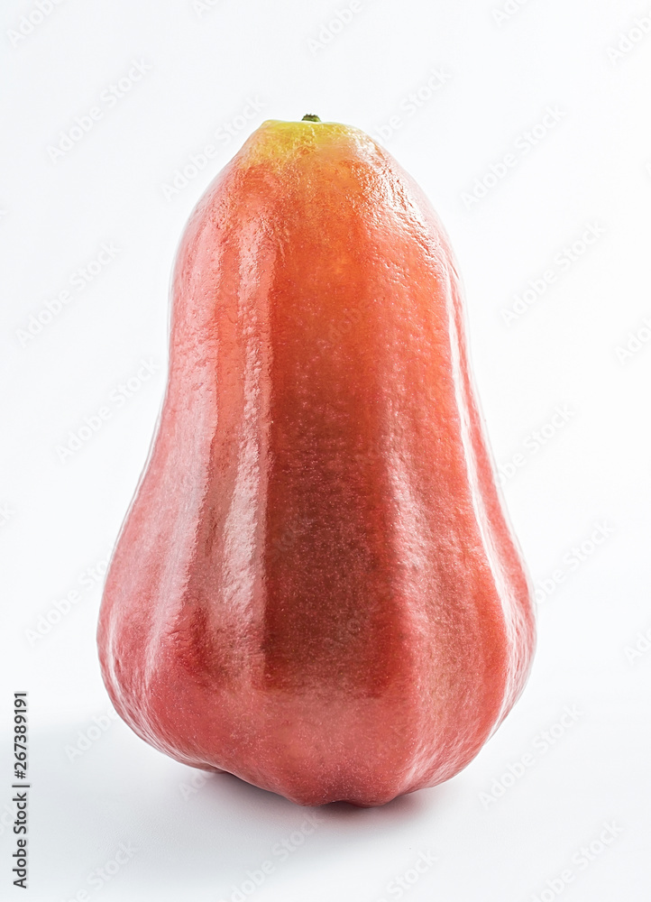 Tropical fruit red lotus mist closeup on white background