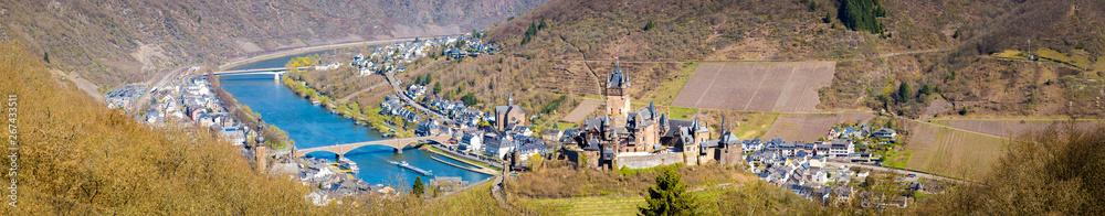 Historic town of Cochem with Moselle river, Rheinland-Pfalz, Germany