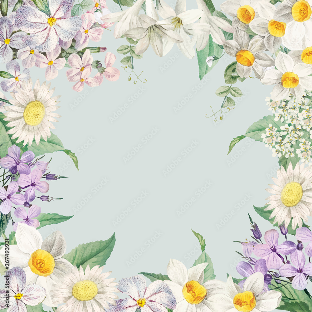 Summer flower framed card