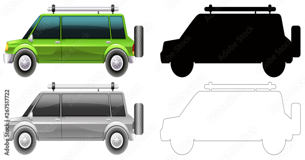 Set of different style car