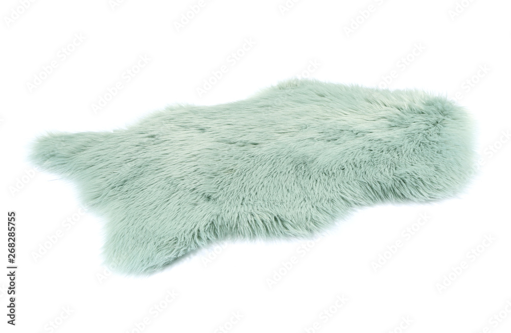 Fluffy carpet on white background