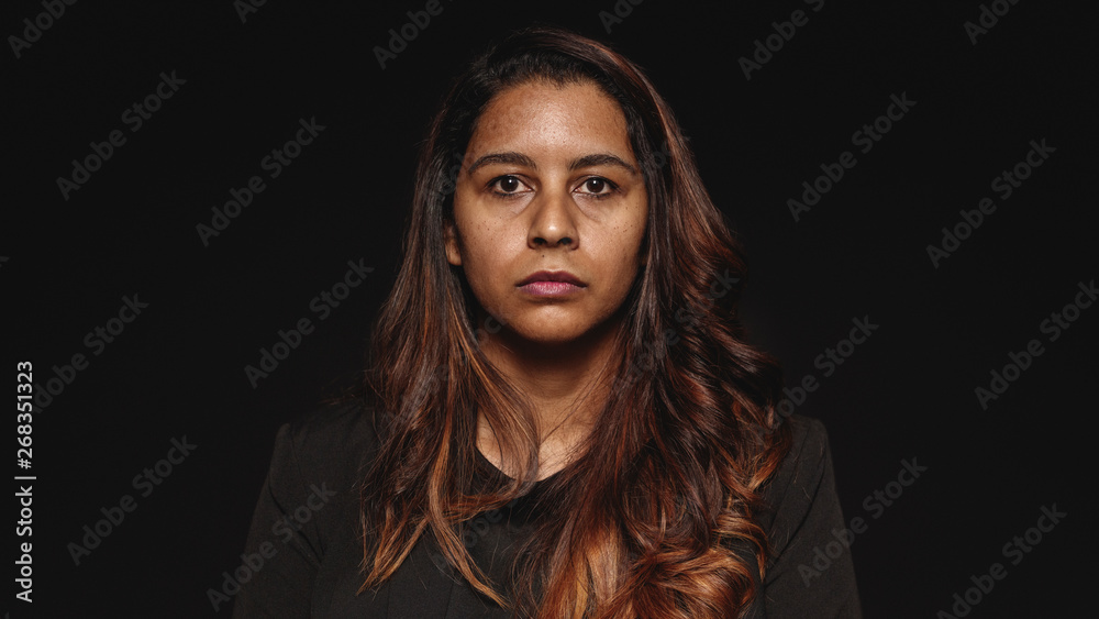 Young businesswoman with brown hair