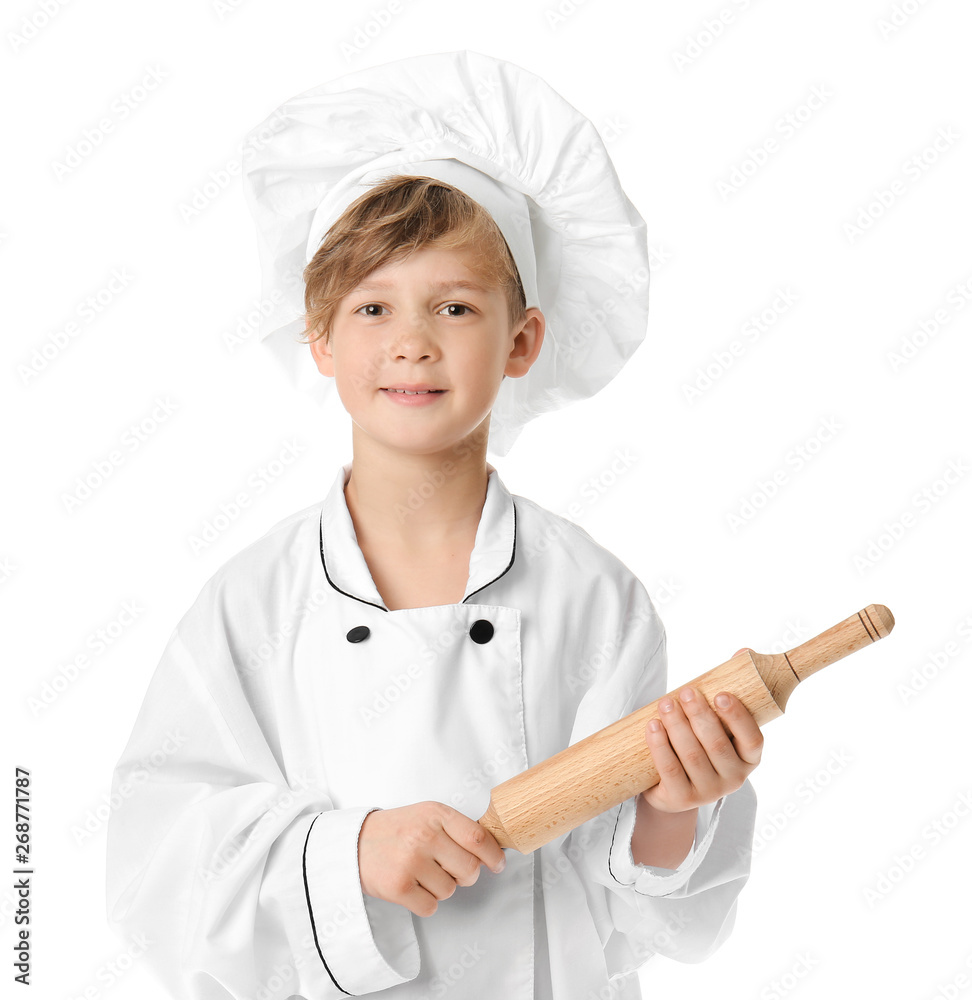 Funny little chef on white background