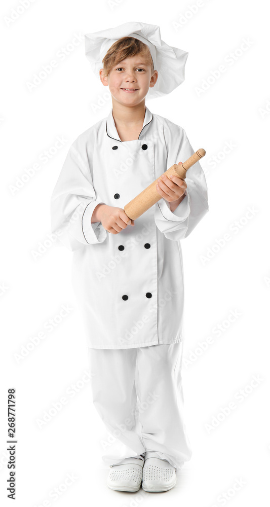 Funny little chef on white background