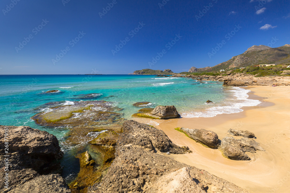 Amazing scenery of the Falassarna beach on Crete, Greece