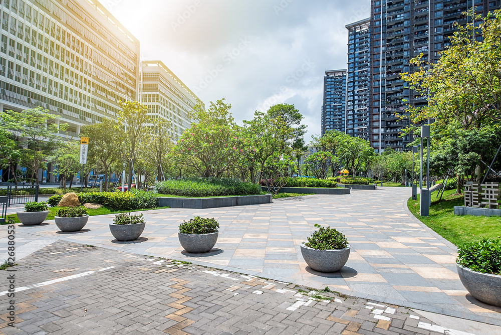 美丽城市住宅高层住宅社区背景材料